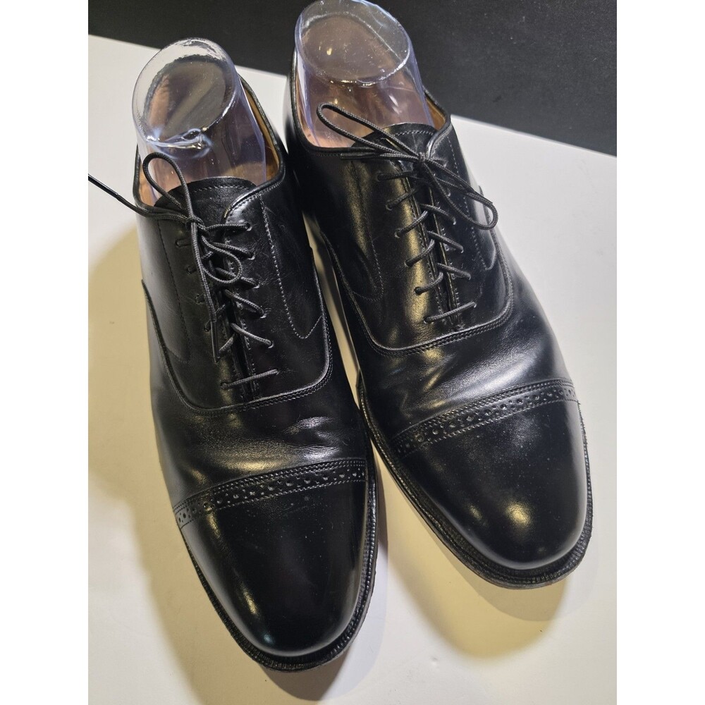 Johnston Murphy Melton Black Leather Cap Toe Oxford Dress Shoes Sz 10 Trampoline